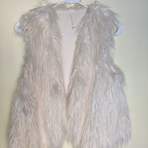 White Faux Fur Vest